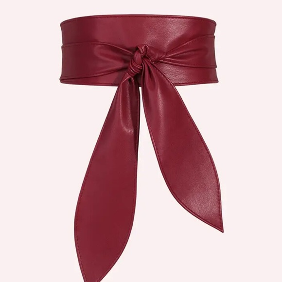 New Bow Wide Belt Waistband burgundy red boho - Picture 4 of 4